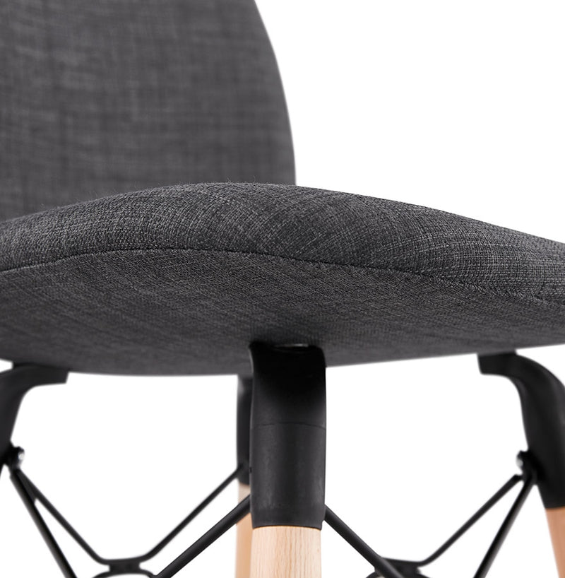 Design barkruk 'GALACTIK' van donkergrijze stof Scandinavische stijl - Majorr