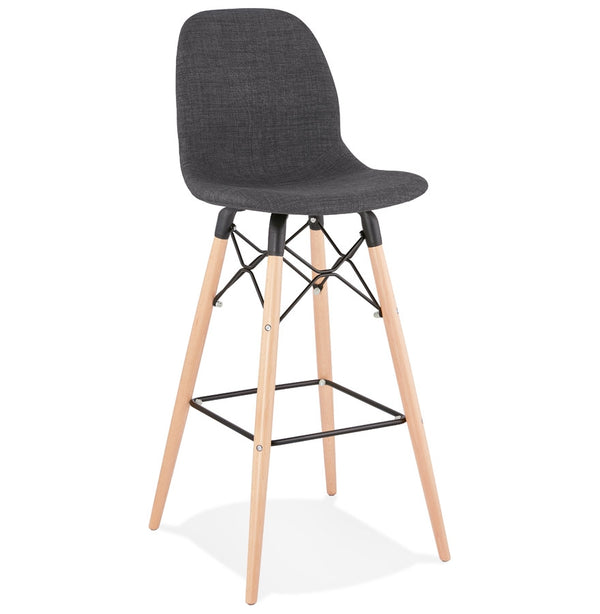 Design barkruk 'GALACTIK' van donkergrijze stof Scandinavische stijl - Majorr