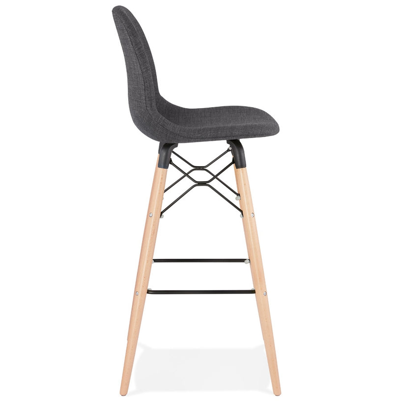 Design barkruk 'GALACTIK' van donkergrijze stof Scandinavische stijl - Majorr