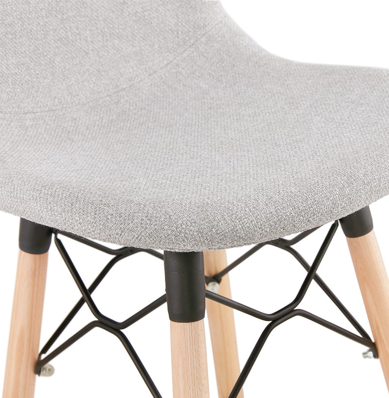 Design barkruk 'GALACTIK' in lichtgrijze stof en Scandinavische stijl - Majorr