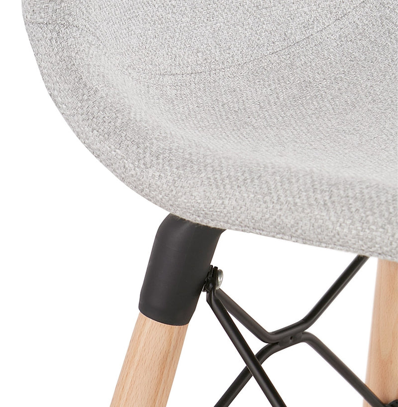 Design barkruk 'GALACTIK' in lichtgrijze stof en Scandinavische stijl - Majorr