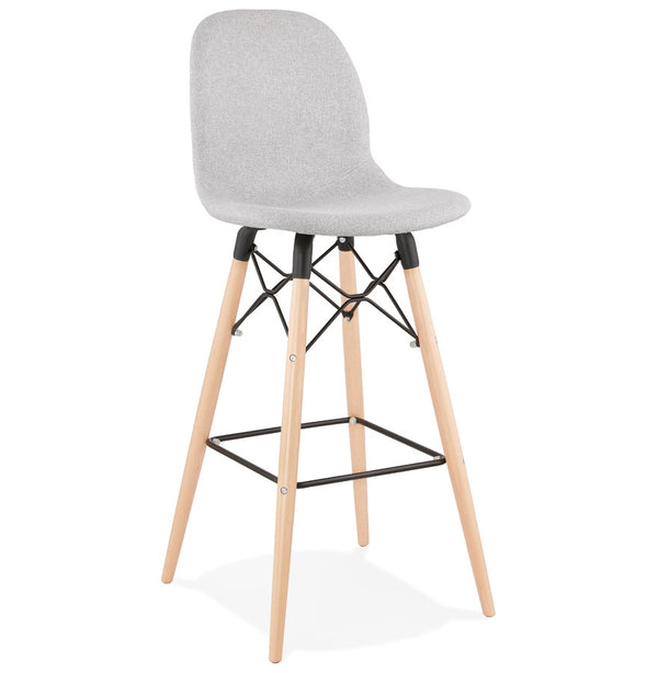Design barkruk 'GALACTIK' in lichtgrijze stof en Scandinavische stijl - Majorr
