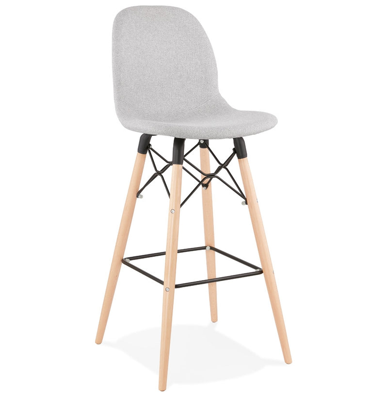 Design barkruk 'GALACTIK' in lichtgrijze stof en Scandinavische stijl - Majorr