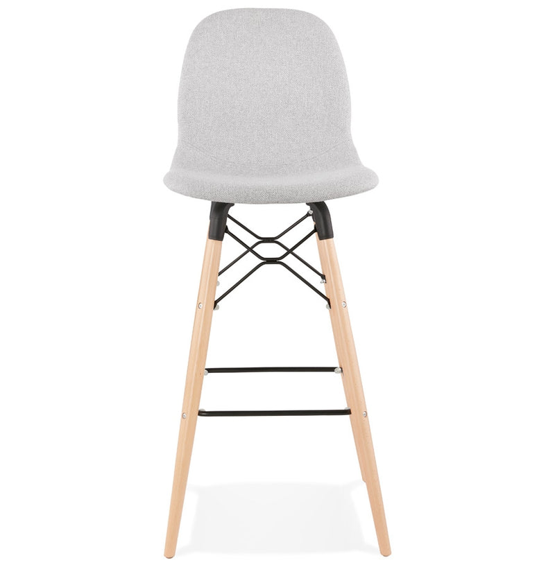 Design barkruk 'GALACTIK' in lichtgrijze stof en Scandinavische stijl - Majorr