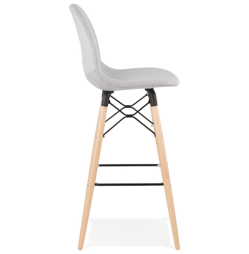 Design barkruk 'GALACTIK' in lichtgrijze stof en Scandinavische stijl - Majorr