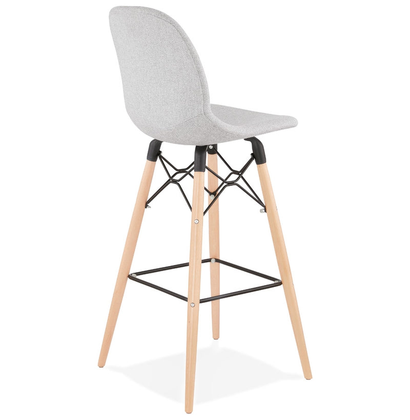 Design barkruk 'GALACTIK' in lichtgrijze stof en Scandinavische stijl - Majorr