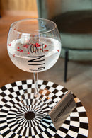 Giftbox 4 Gin Glasses Glass Transparent/Black - Majorr