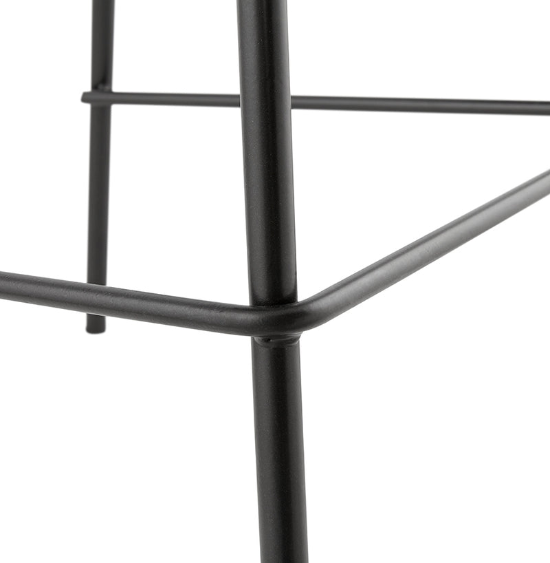 Halfhoge kruk 'GIRON MINI' van bruine microvezel met zwarte metalen poten - Majorr