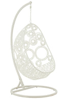 Hanging Chair+Cushions Bula Metal/Reed White - Majorr