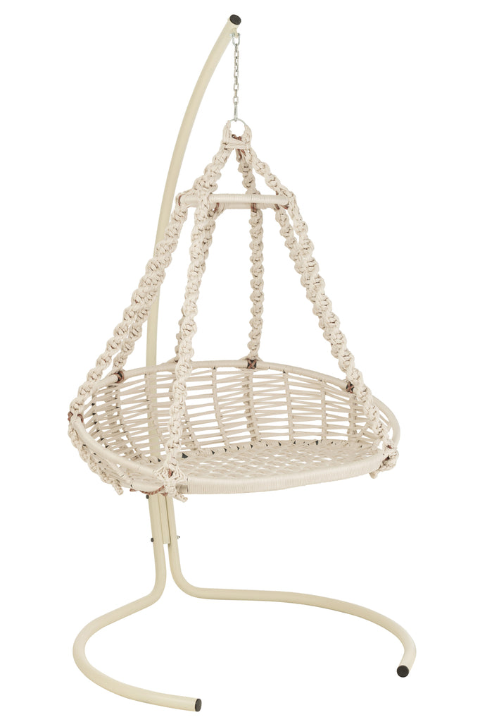 Hanging Chair+Cushion Octopus Rope/Metal White - Majorr