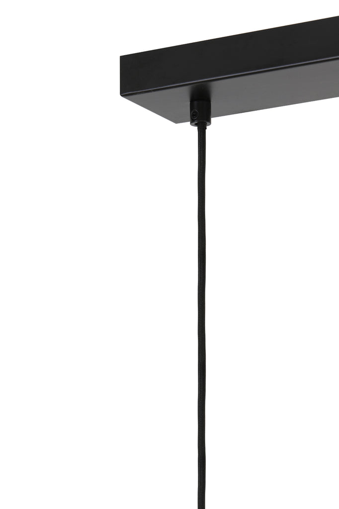 Hanging lamp 5L 110x22x32 cm LEKAR ant. bronze+smoked glass - Majorr