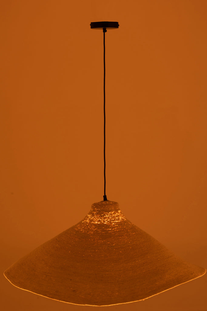 Hanging Lamp Cone Seagrass White - Majorr