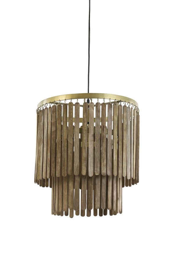 Lampe suspendue Ø45x43 cm GULARO bois marron foncé