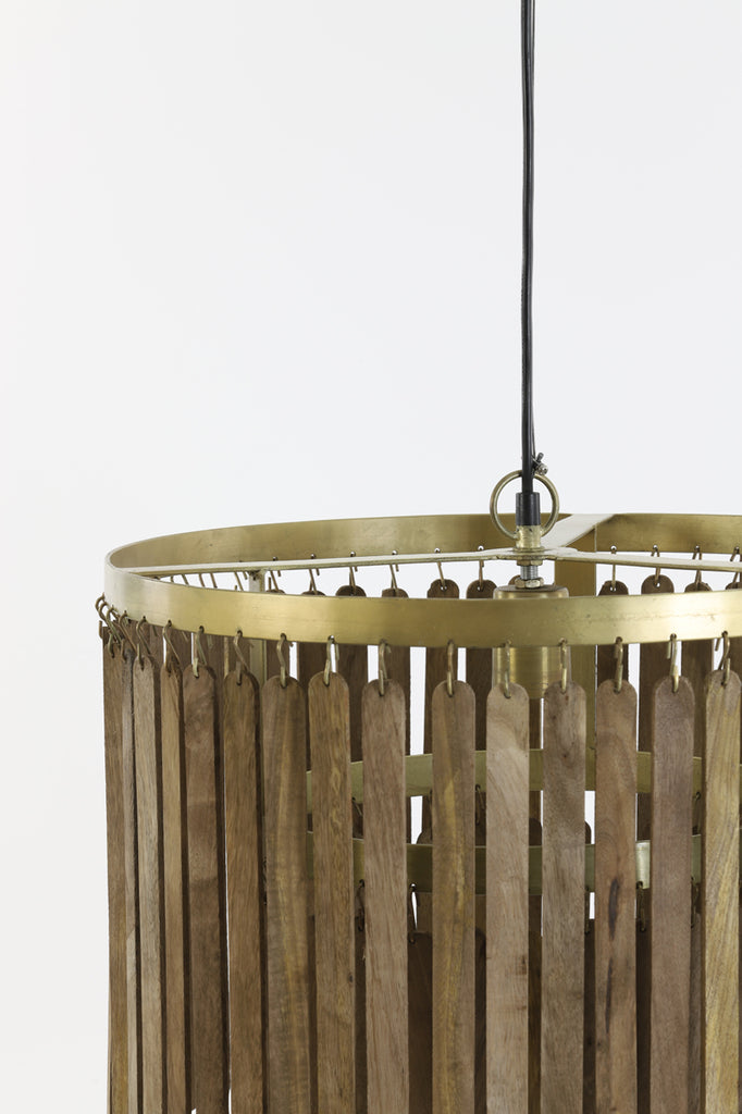 Hanging lamp Ø45x43 cm GULARO wood dark brown - Majorr
