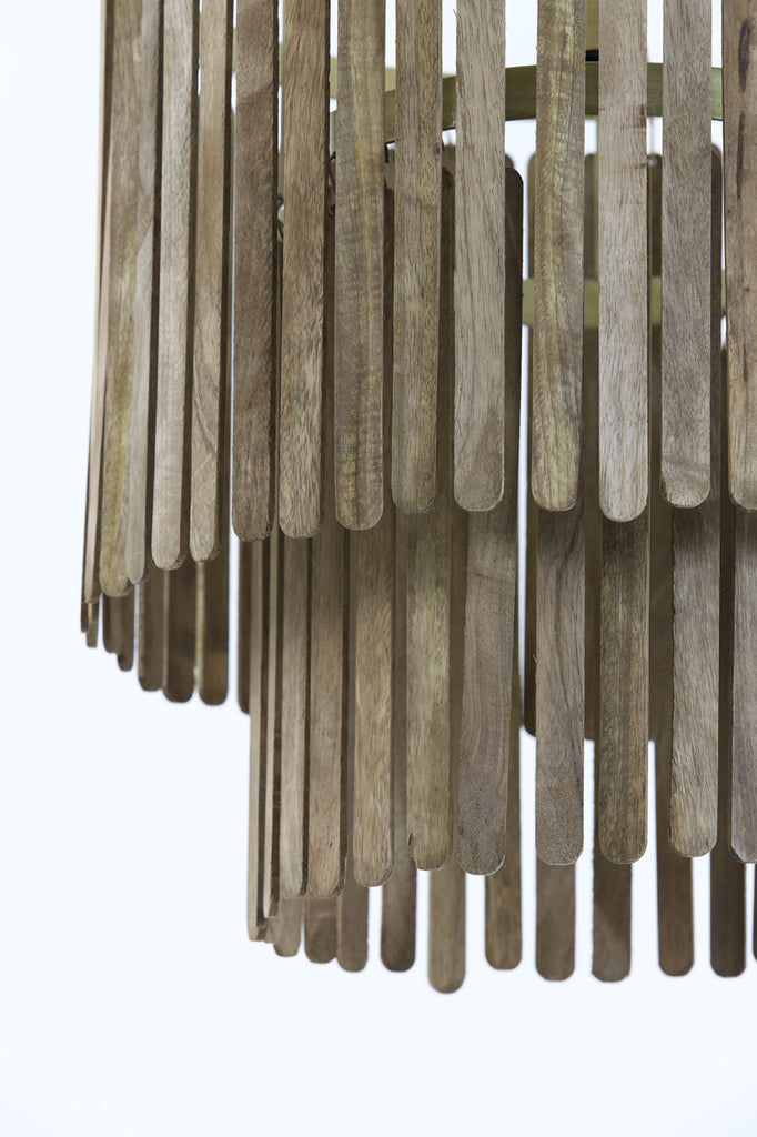 Hanging lamp Ø45x43 cm GULARO wood dark brown - Majorr