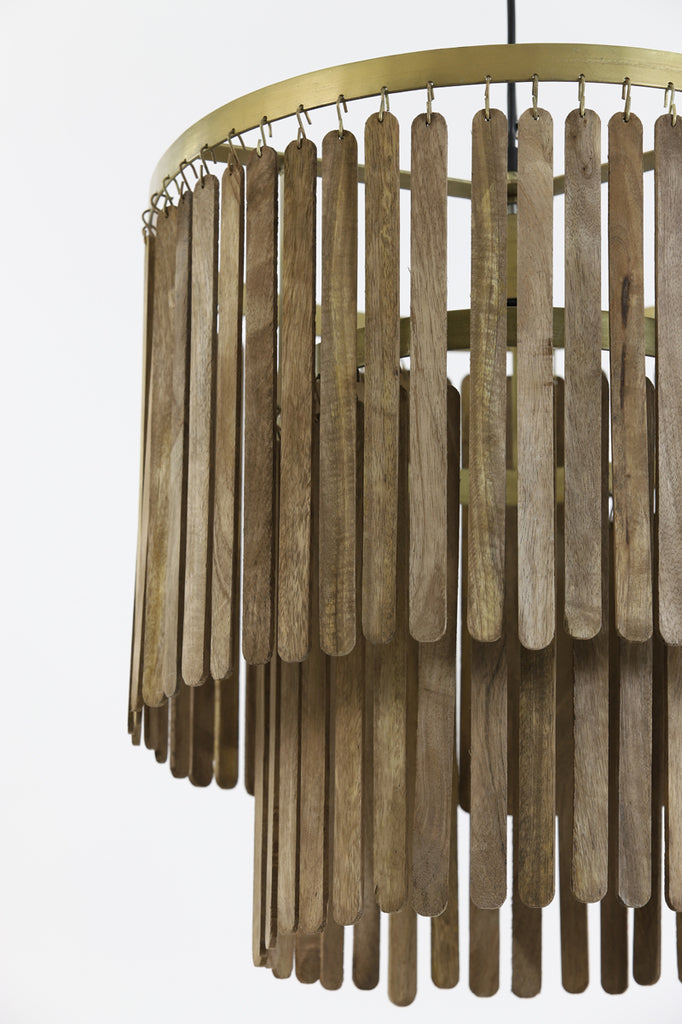 Hanging lamp Ø45x43 cm GULARO wood dark brown - Majorr
