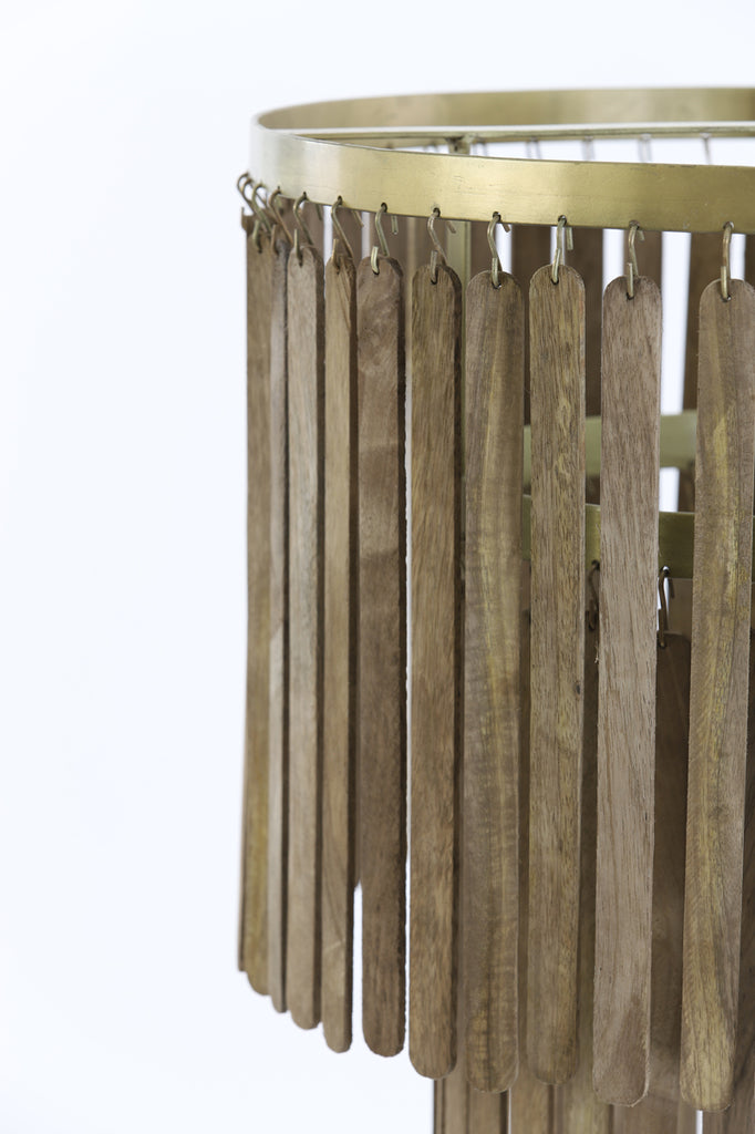 Hanging lamp Ø45x43 cm GULARO wood dark brown - Majorr