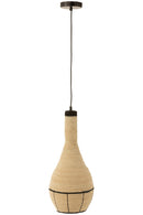 Hanging Lamp Pear Lines Seagrass Natural/Black - Majorr