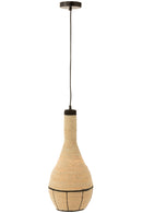 Hanging Lamp Pear Lines Seagrass Natural/Black - Majorr
