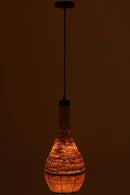 Hanging Lamp Pear Lines Seagrass Natural/Black - Majorr