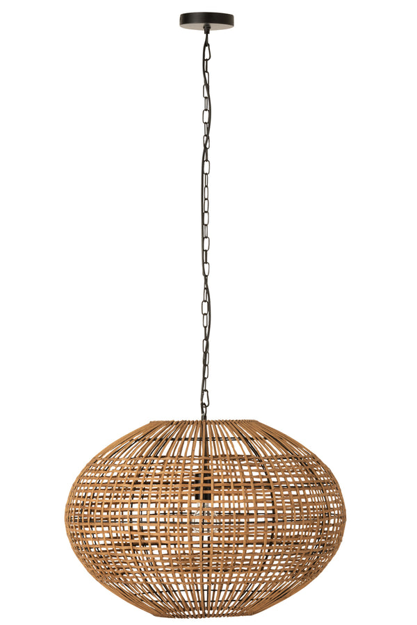 Hanging Lamp Rattan/Metal Brown/Black - Majorr