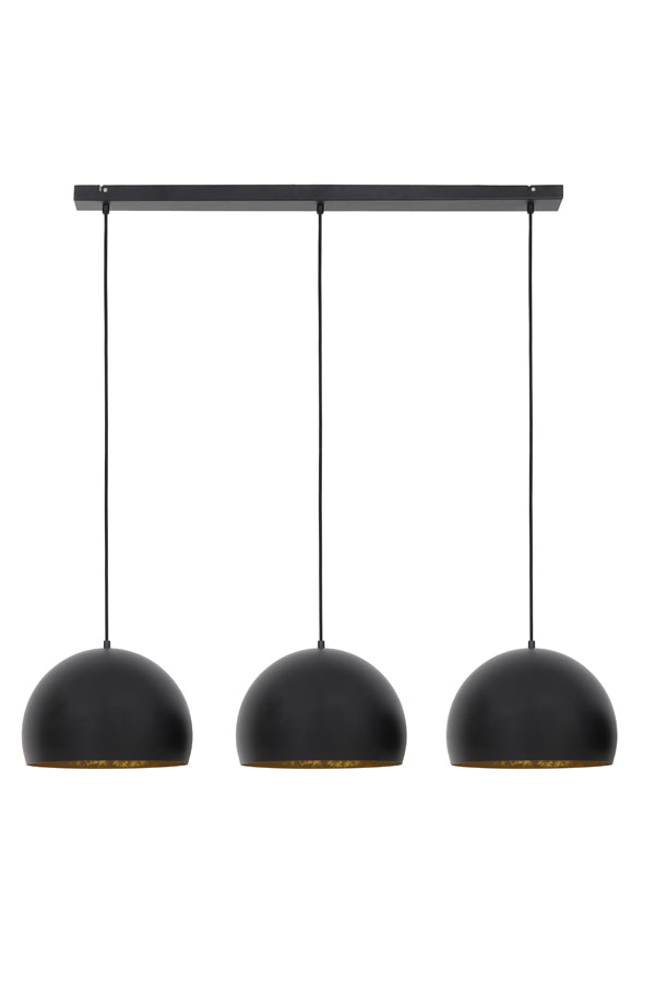 Hanging lamp 3L 120x33x25 cm JAICEY matt black-gold - Majorr