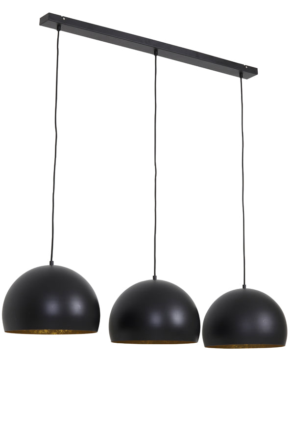 Hanging lamp 3L 120x33x25 cm JAICEY matt black-gold - Majorr