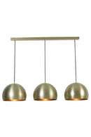 Hanging lamp 3L 120x33x25 cm JAICEY matt gold - Majorr