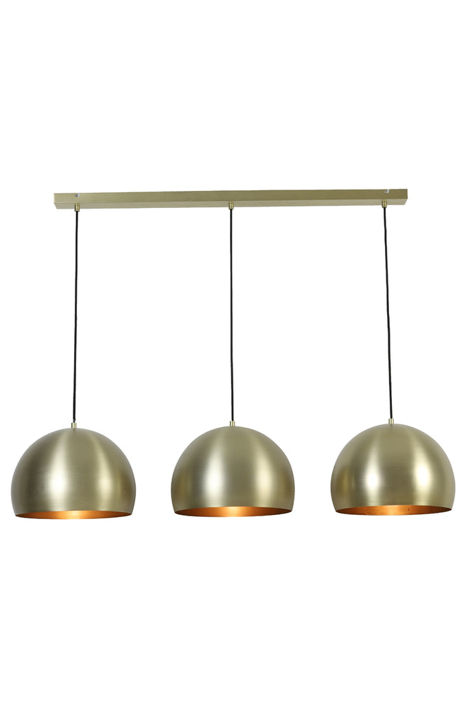 Hanging lamp 3L 120x33x25 cm JAICEY matt gold - Majorr