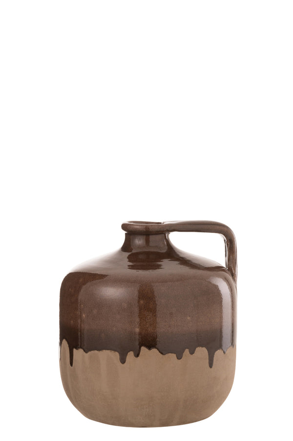 Jug Handle Ceramic Beige/Brown Small - Majorr