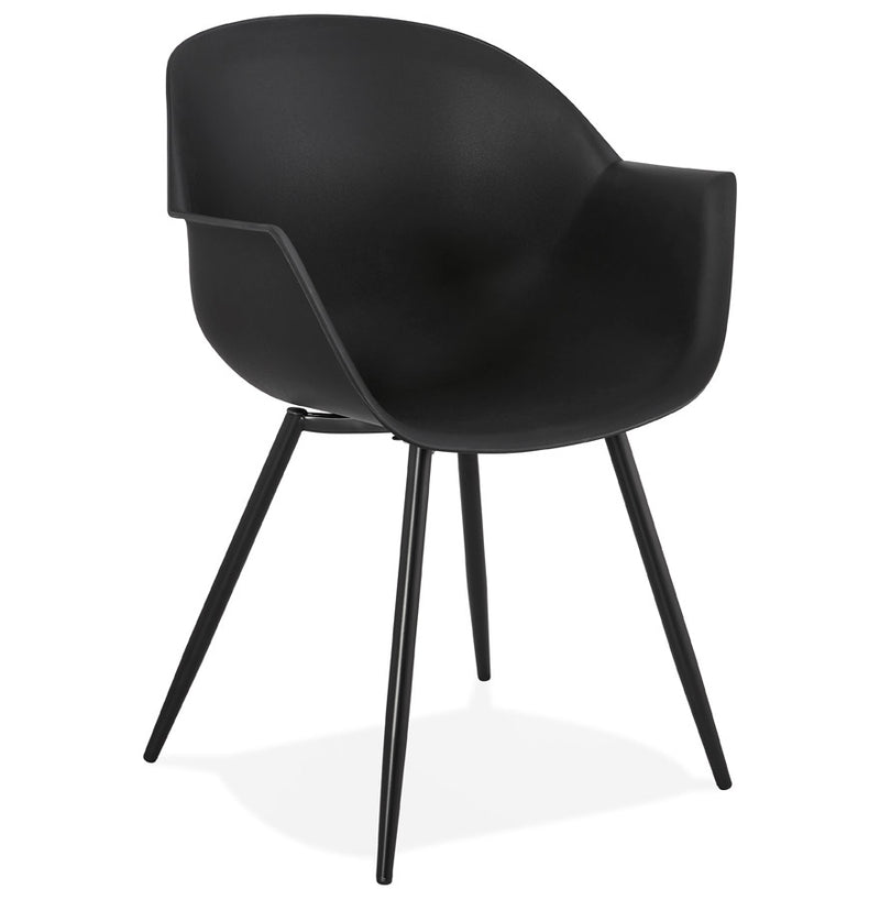 Zwarte designstoel met armleuningen 'KELLY' - Majorr