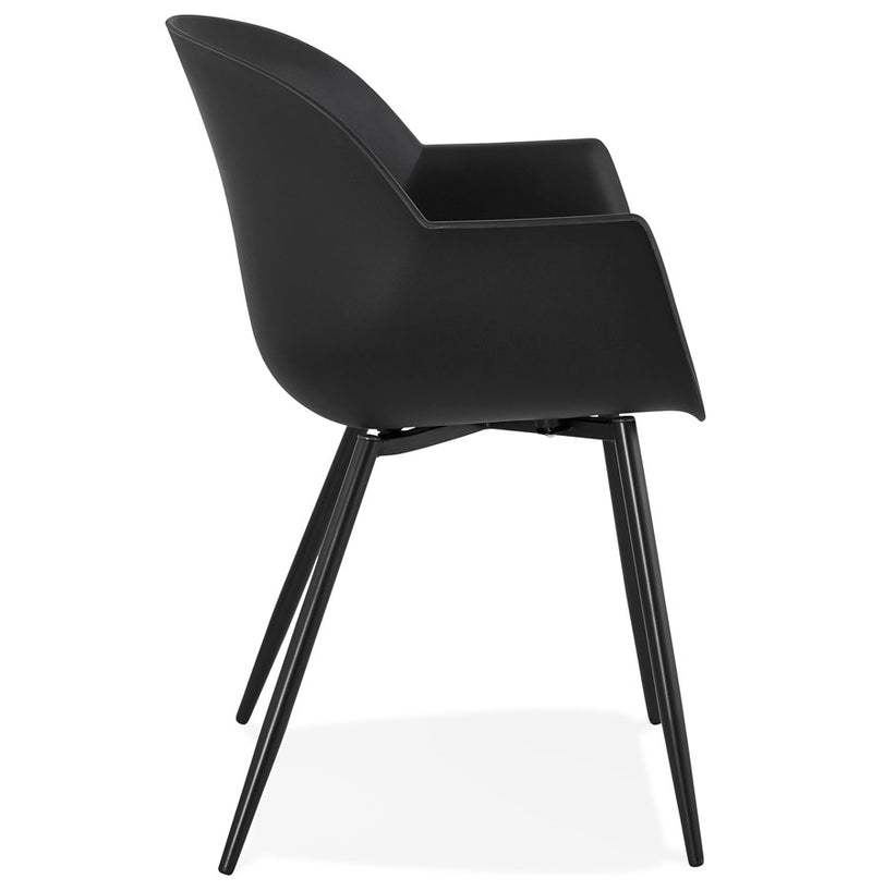 Zwarte designstoel met armleuningen 'KELLY' - Majorr