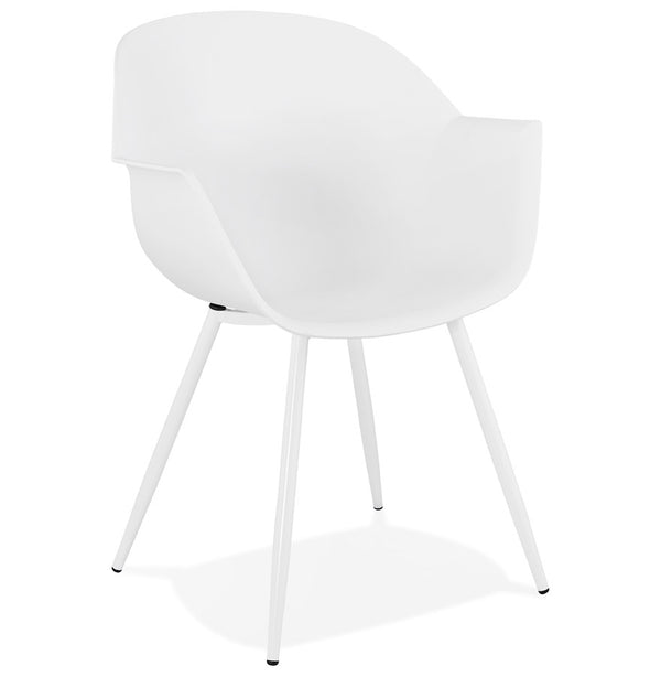 Witte designstoel met armleuningen 'KELLY' - Majorr