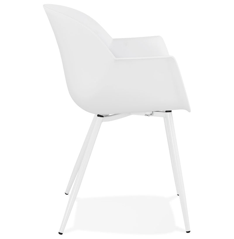 Witte designstoel met armleuningen 'KELLY' - Majorr