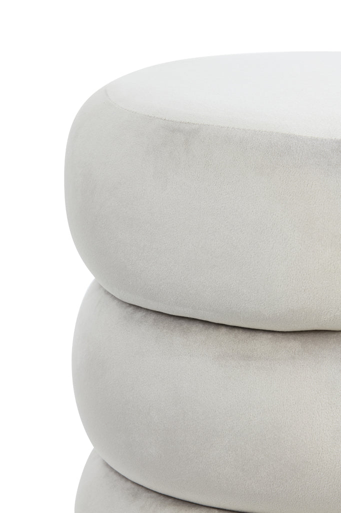 Pouf 40x45 cm KIMI velvet light grey+gold - Majorr