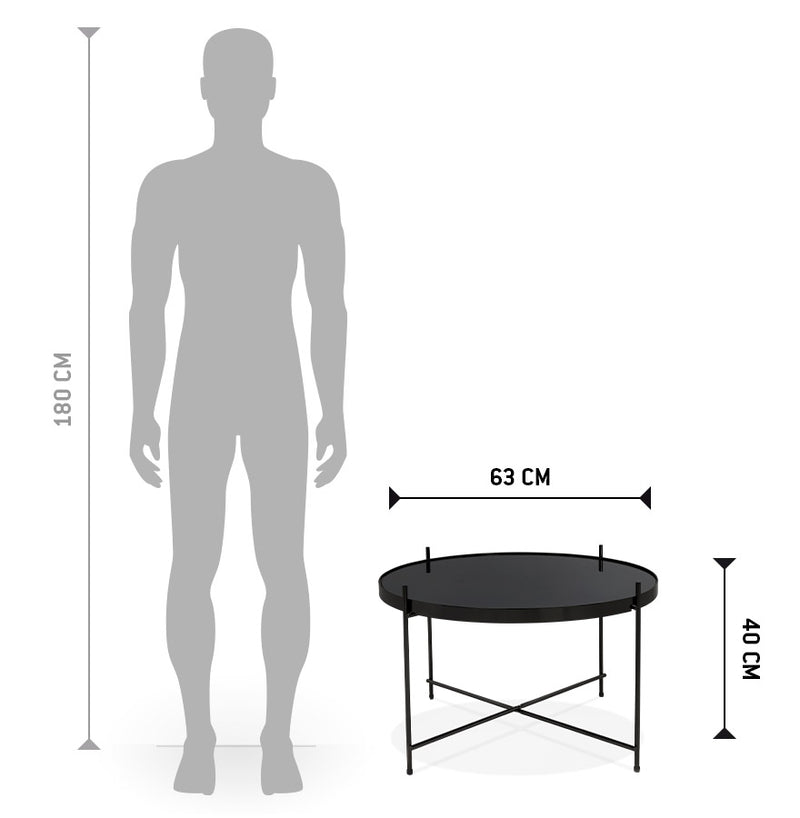 Lage tafel 'KOLOS MEDIUM' zwart - Majorr