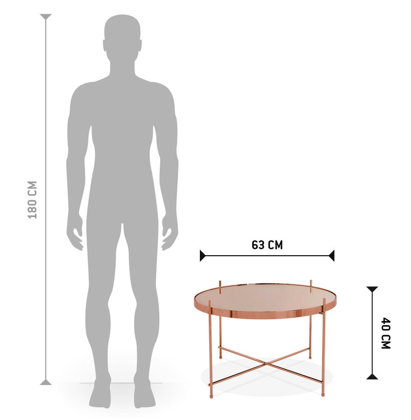 Lage tafel 'KOLOS MEDIUM' koperkleurig - Majorr