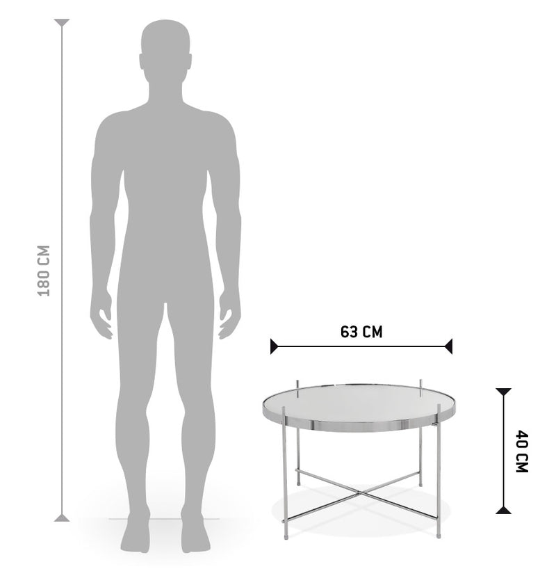 Lage tafel 'KOLOS MEDIUM' chroomkleurig - Majorr