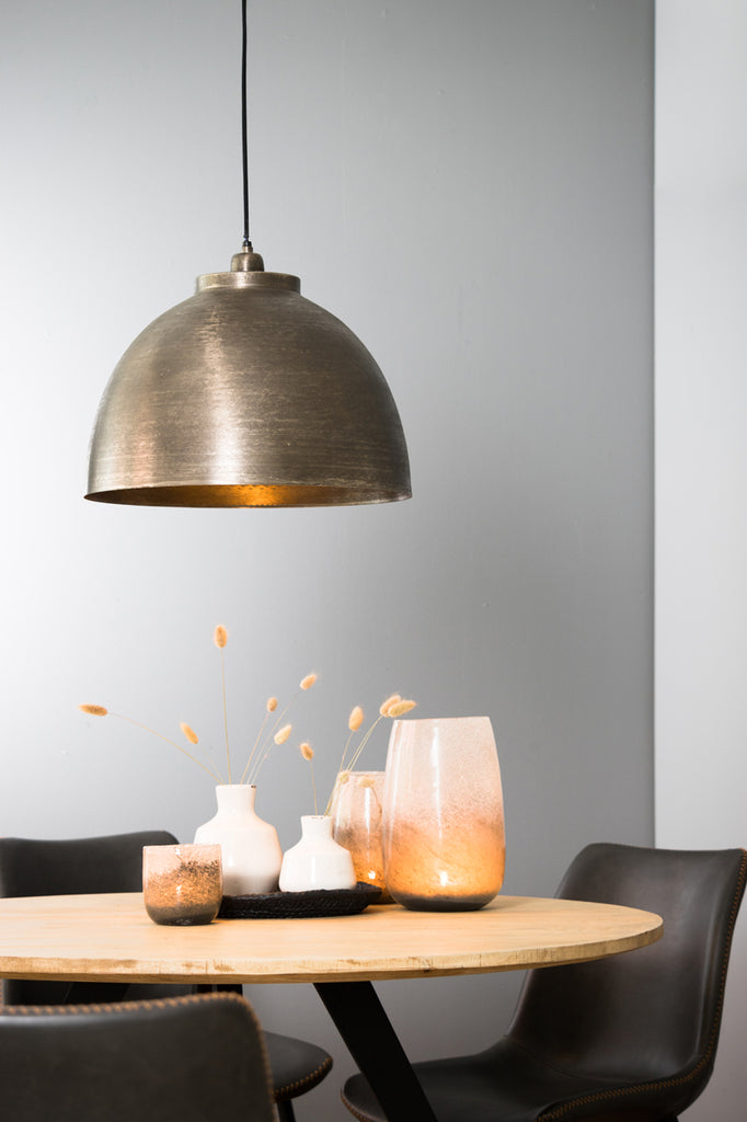 Hanging lamp 45x32 cm KYLIE dark raw nickel - Majorr