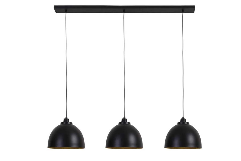 Hanging lamp 3L 135x30x26 cm KYLIE matt black-gold - Majorr