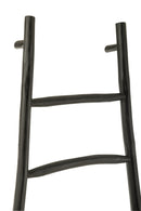 Ladder 6 Steps Teak Wood Black - Majorr