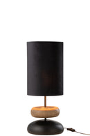 Lamp Jade Iron/Fir Wood Black/Natural - Majorr