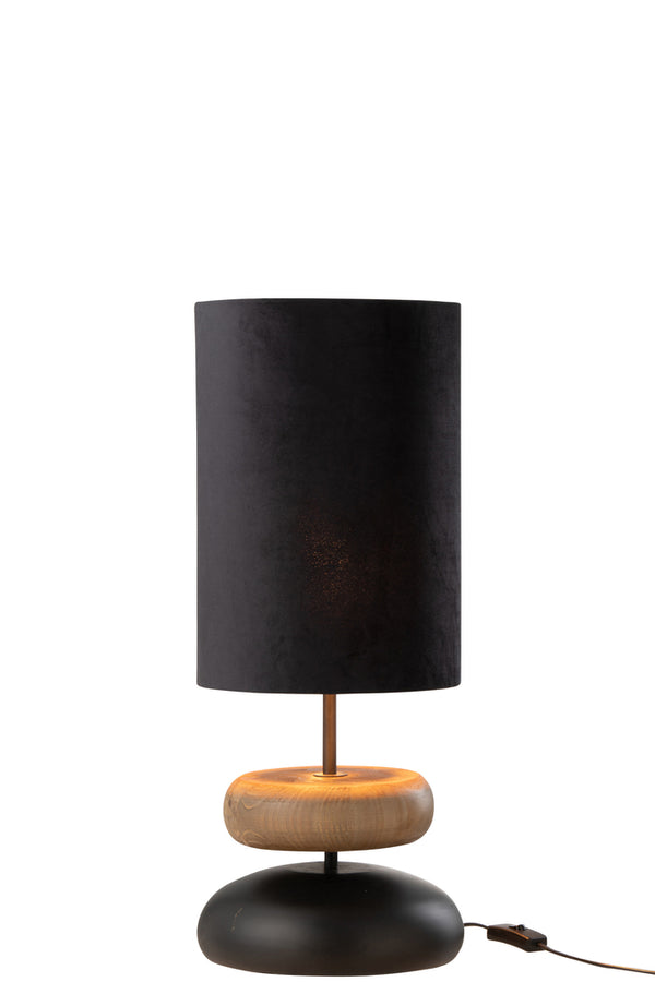 Lampe Jade Fer/Bois de Sapin Noir/Naturel