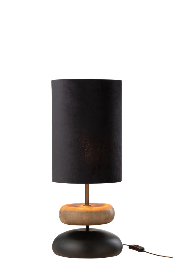 Lamp Jade Iron/Fir Wood Black/Natural - Majorr