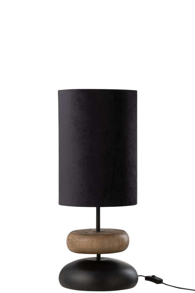 Lamp Jade Iron/Fir Wood Black/Natural - Majorr