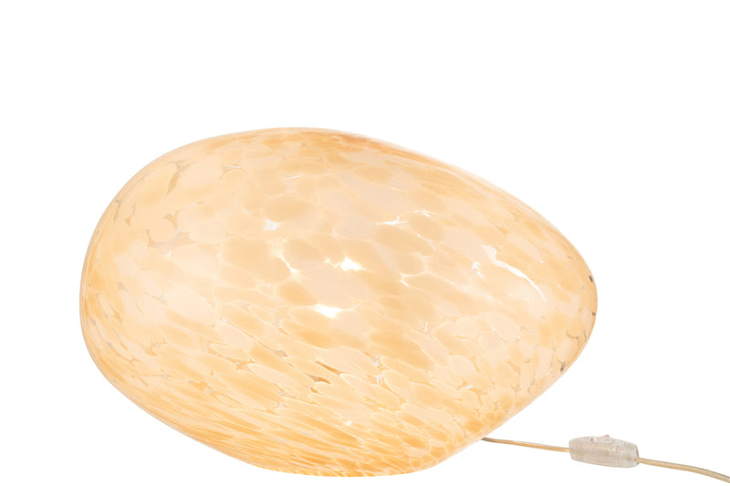 Lamp Melissa Oval Glass Beige - Majorr