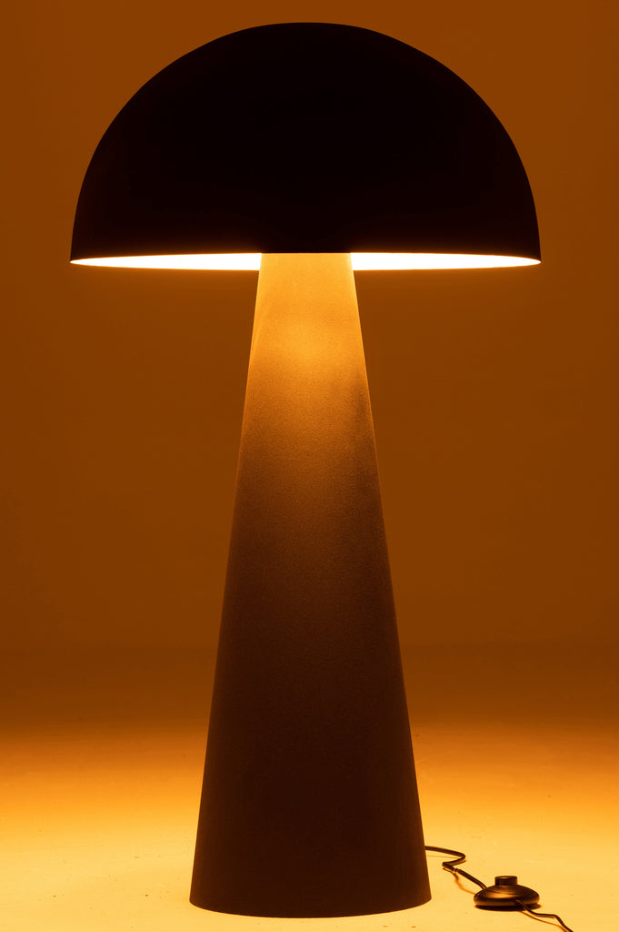 Lamp Mushroom Metal Matte Black Extra Large - Majorr