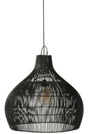 Lamp Shade Pear Shape Rattan Black - Majorr