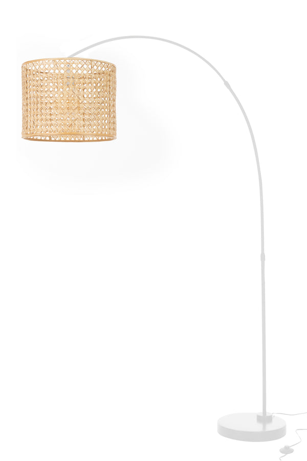 Lamp Standing Roma Bamboo Metal Natural/White - Majorr