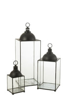 Lantern Hagrid Glass/Iron Black L - Majorr